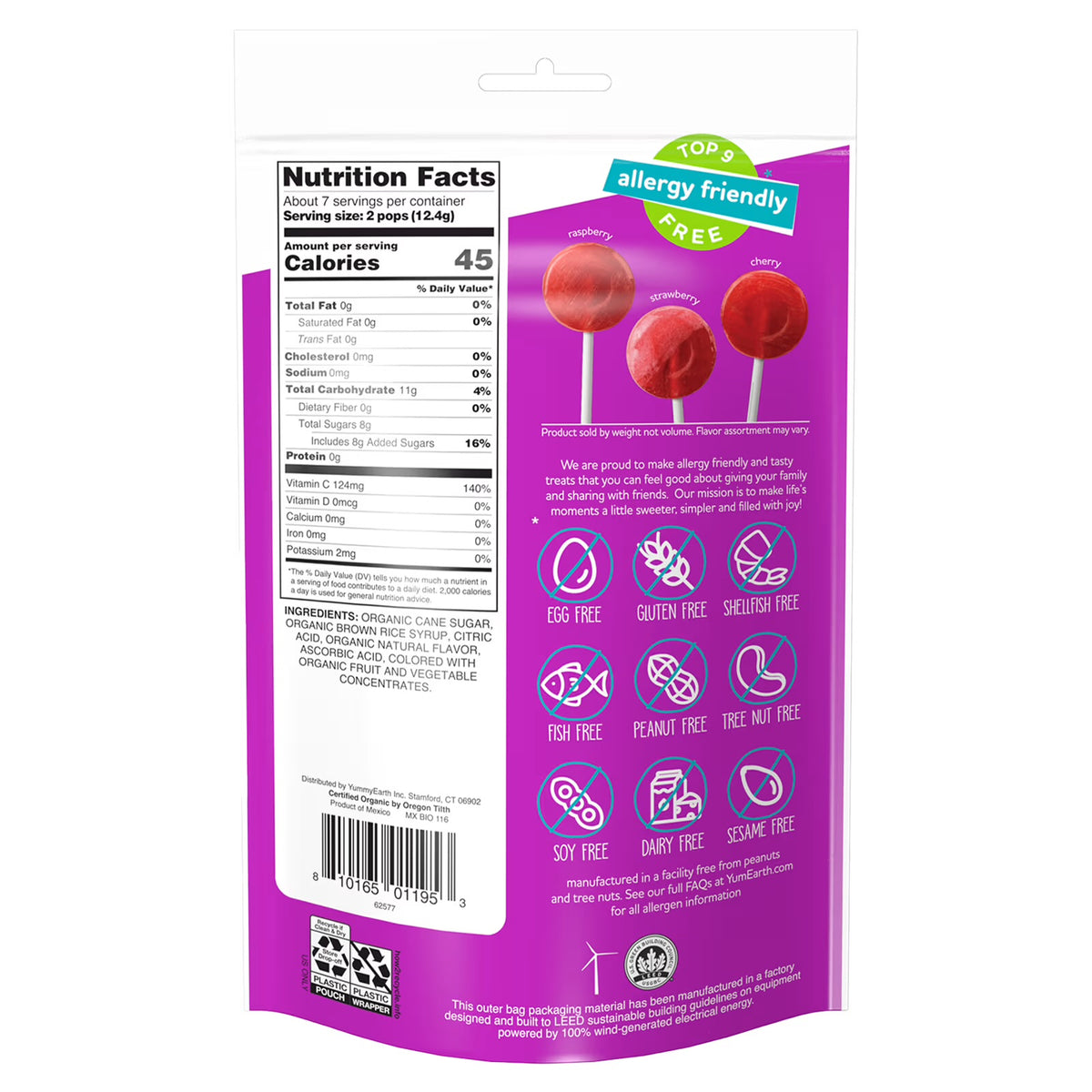 Organic Vitamin C Lollipop, Assorted