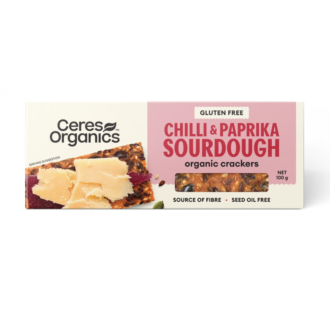 Organic Sourdough Crackers, Chilli and Paprika