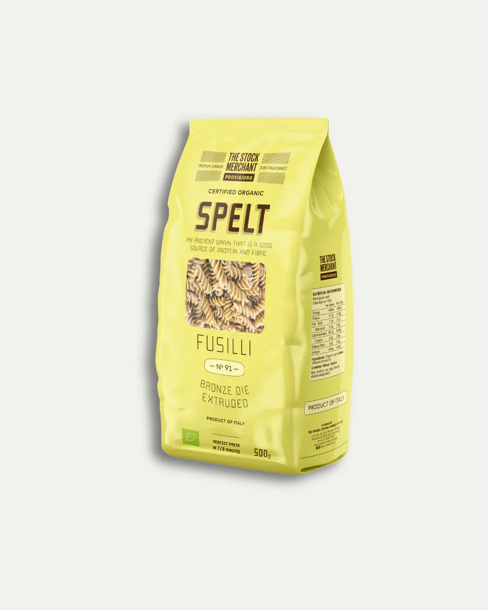 Organic Spelt Pasta, Fusilli