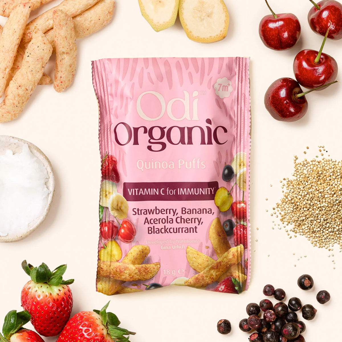 Organic Quinoa Puffs, Berries & Banana