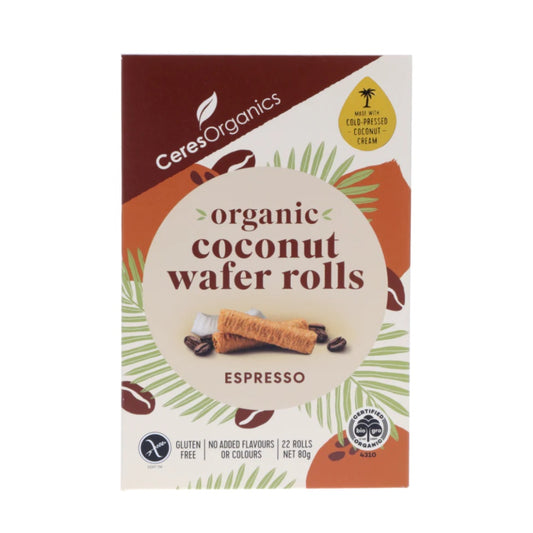 Organic Coconut Wafer Rolls, Espresso
