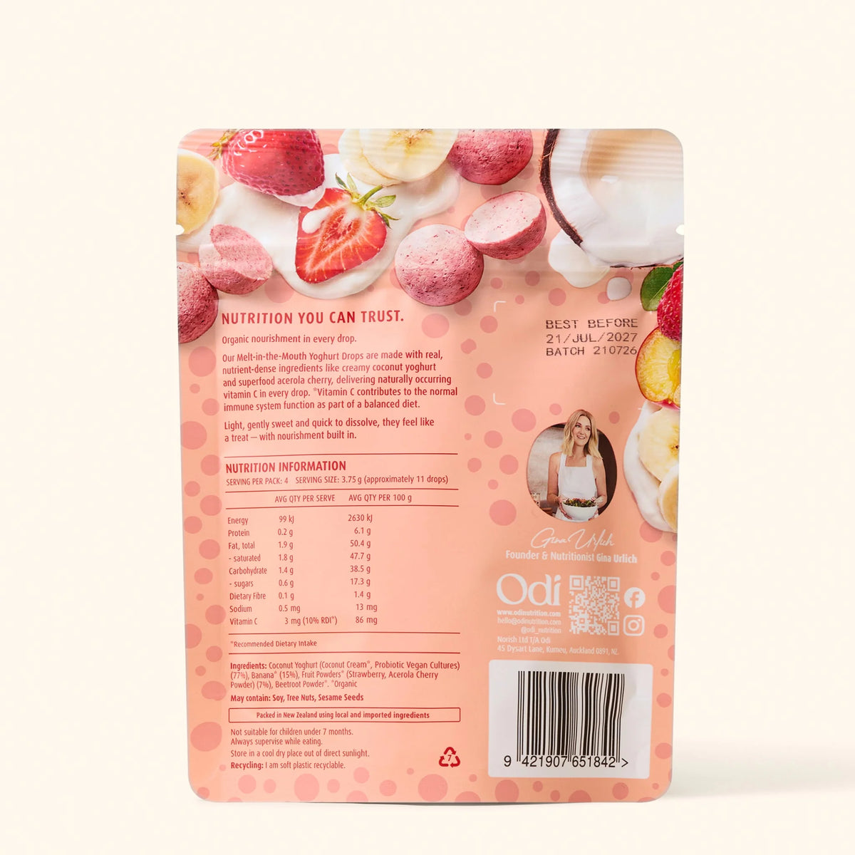 Organic Yoghurt Drops, Strawberry