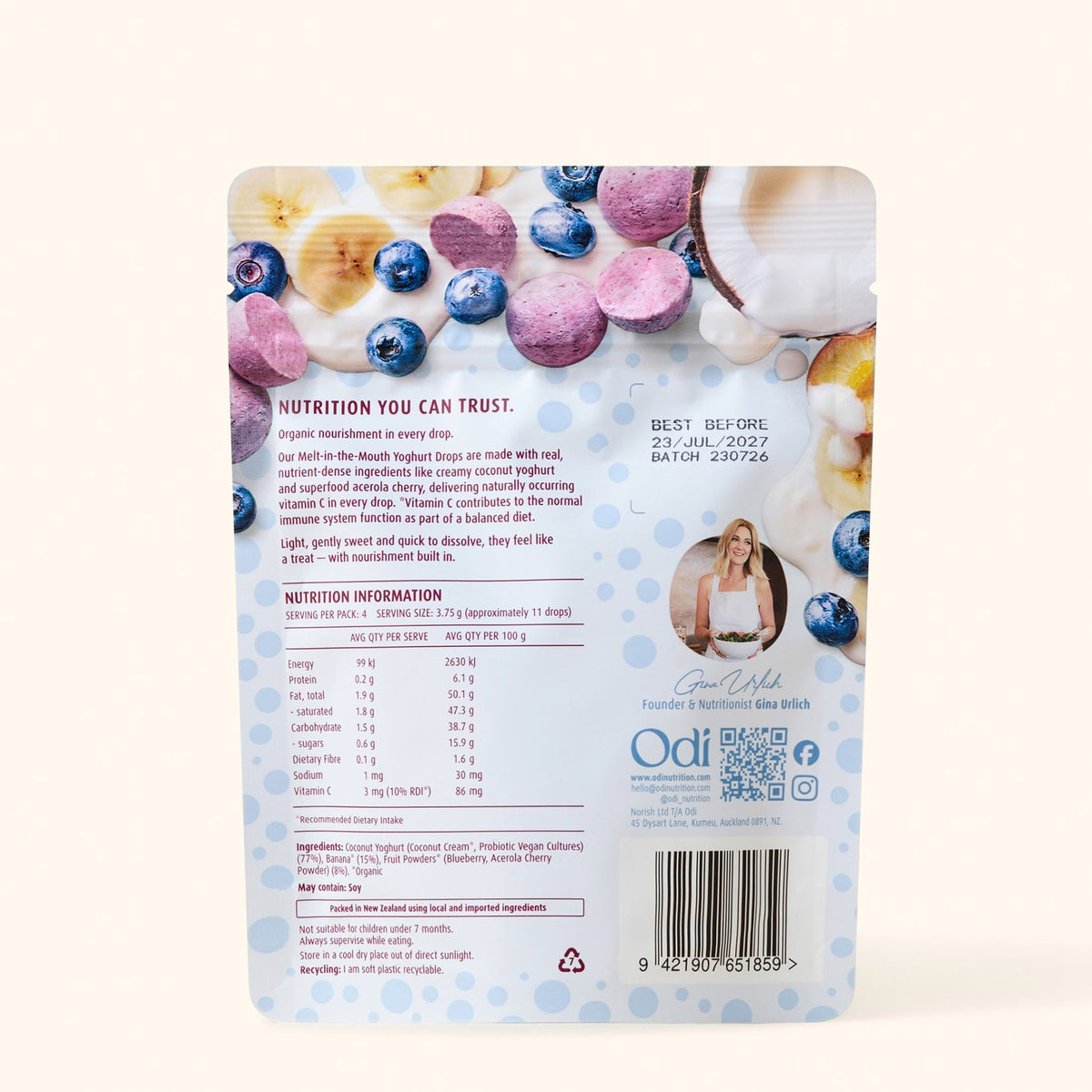 Organic Yoghurt Drops, Blueberry