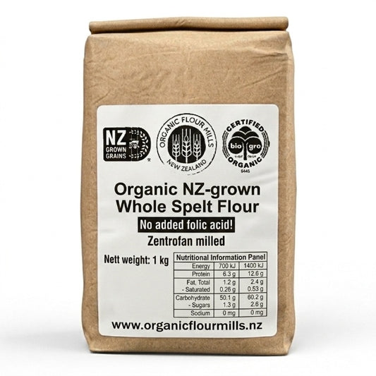 Organic NZ-grown Whole Spelt Flour