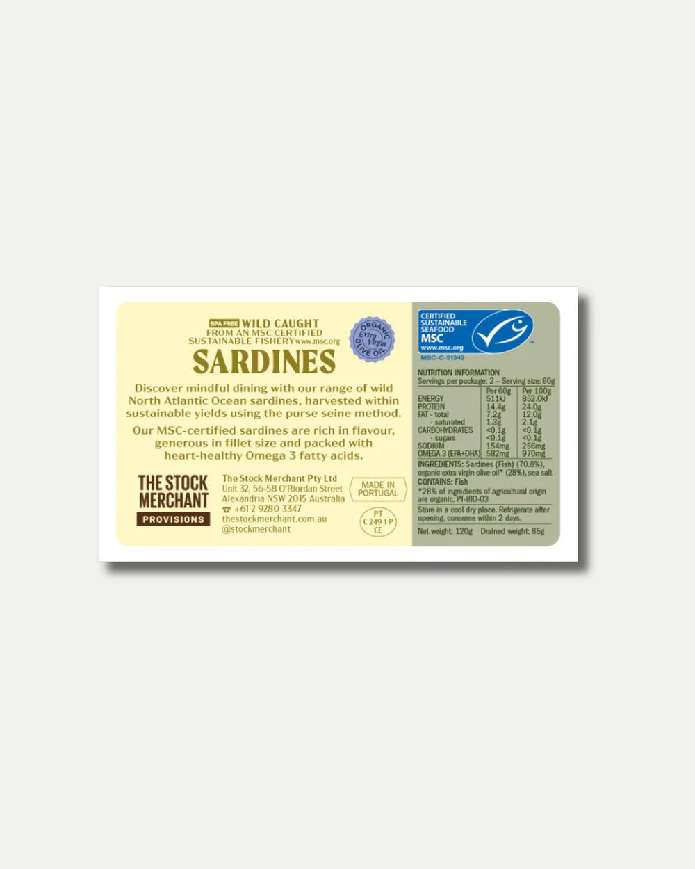 Wild caught Sardines in Organic EVOO