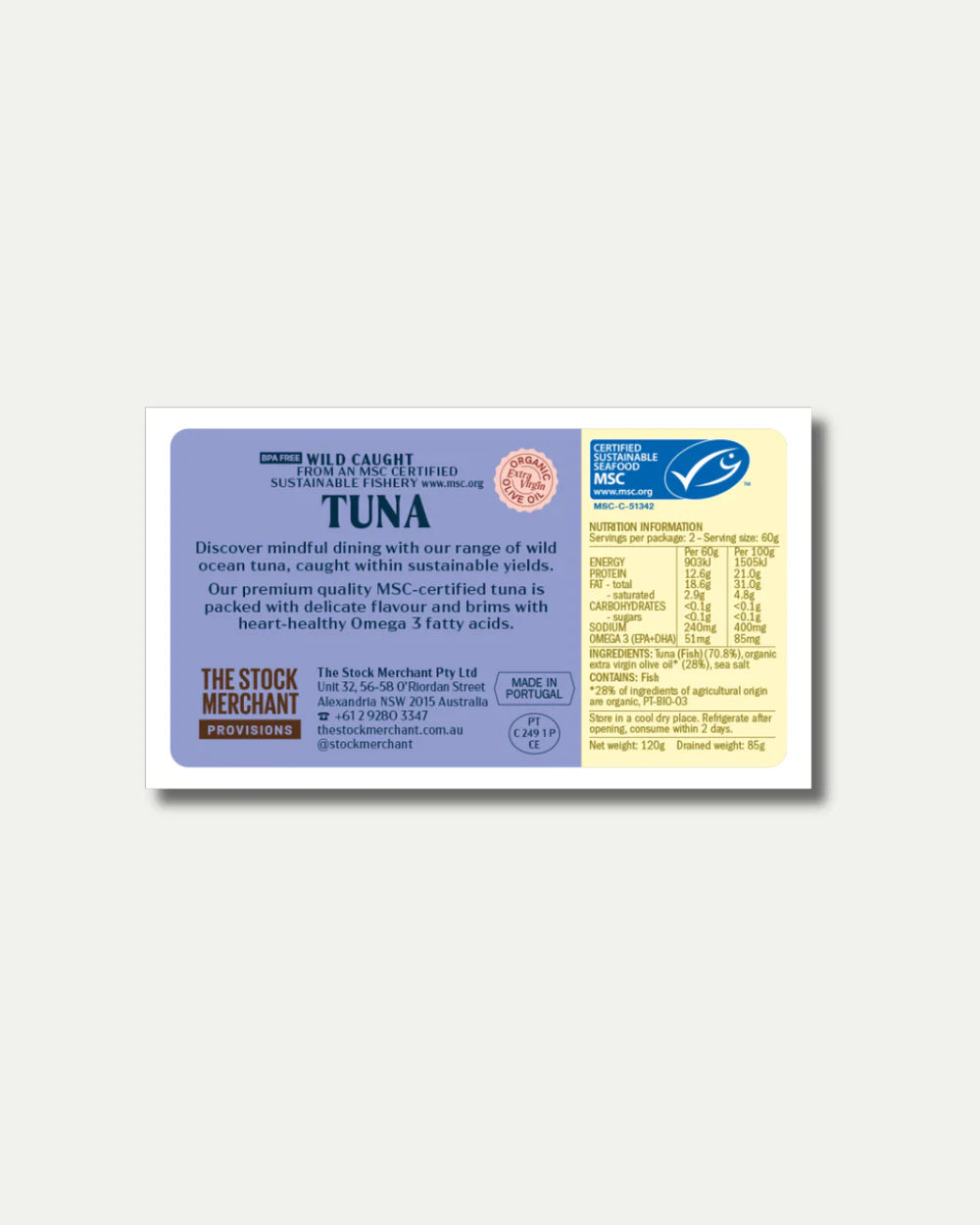 Wild Caught Tuna in Organic EVOO