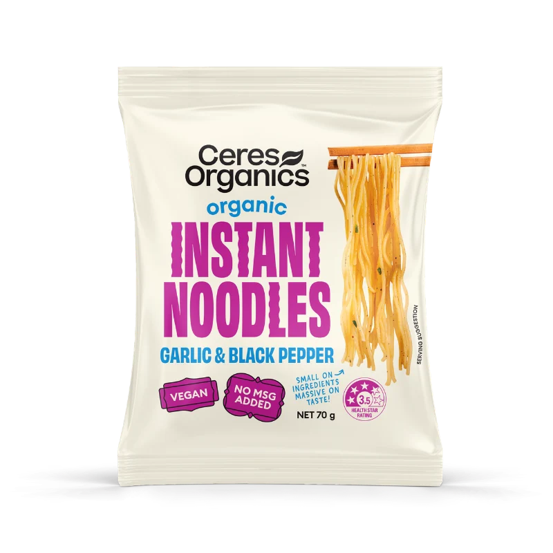 Organic Instant Noodles, Garlic & Black Pepper
